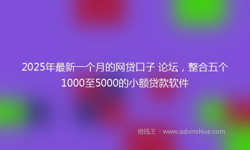 2025年最新一个月的网贷口子 论坛，整合五个1000至5000的小额贷款软件
