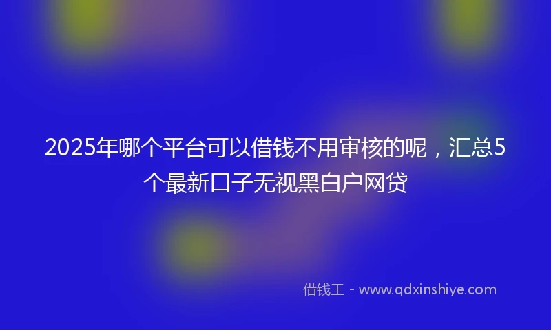 2025年哪个平台可以借钱不用审核的呢，汇总5个最新口子无视黑白户网贷