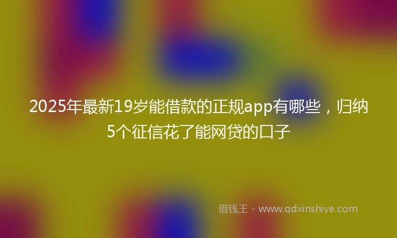 2025年最新19岁能借款的正规app有哪些，归纳5个征信花了能网贷的口子