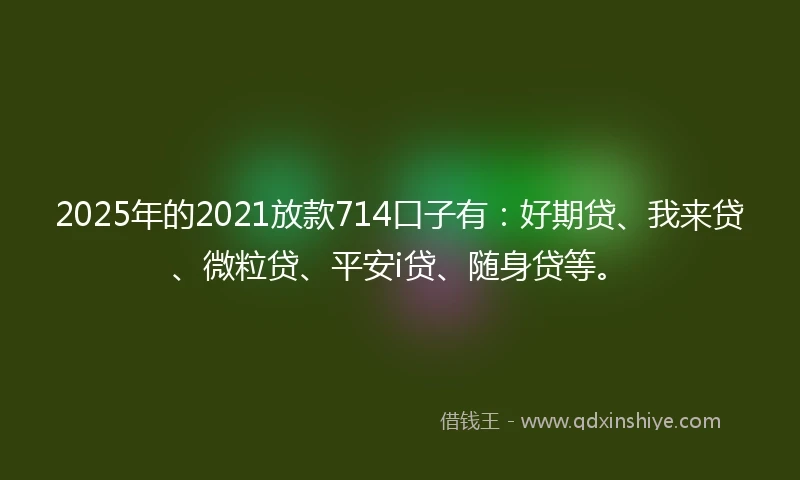 2025年的2021放款714口子有：好期贷、我来贷、微粒贷、平安i贷、随身贷等。