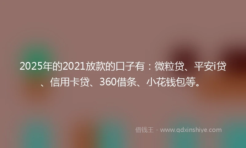 2025年的2021放款的口子有：微粒贷、平安i贷、信用卡贷、360借条、小花钱包等。