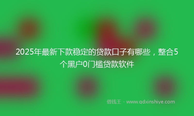 2025年最新下款稳定的贷款口子有哪些，整合5个黑户0门槛贷款软件