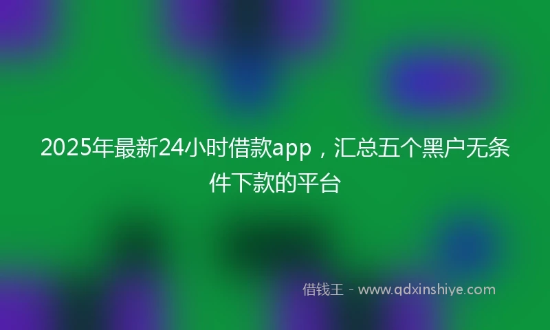 2025年最新24小时借款app，汇总五个黑户无条件下款的平台
