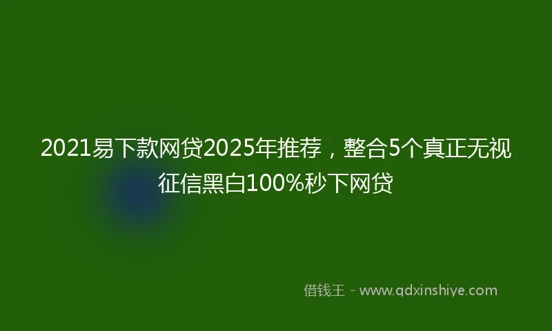 2021易下款网贷2025年推荐，整合5个真正无视征信黑白100%秒下网贷