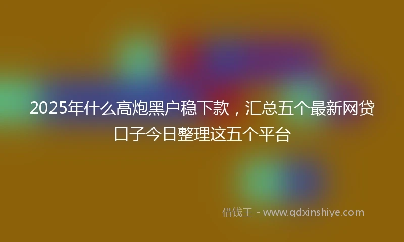 2025年什么高炮黑户稳下款，汇总五个最新网贷口子今日整理这五个平台