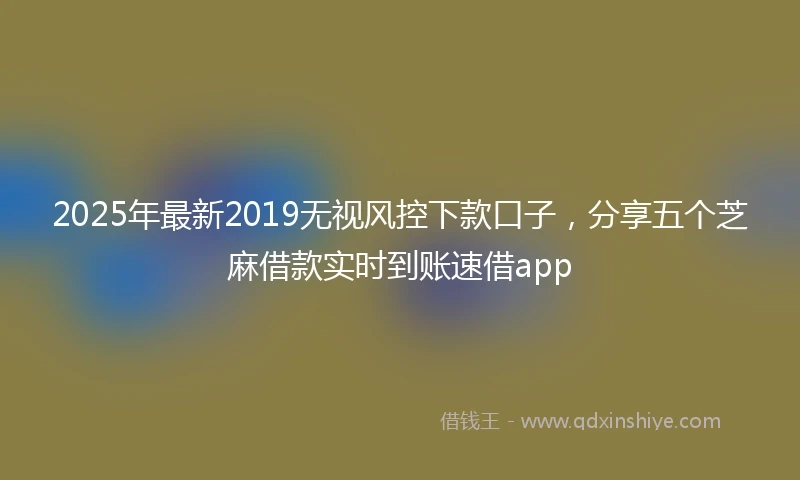 2025年最新2019无视风控下款口子，分享五个芝麻借款实时到账速借app