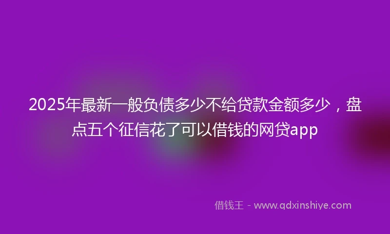 2025年最新一般负债多少不给贷款金额多少，盘点五个征信花了可以借钱的网贷app
