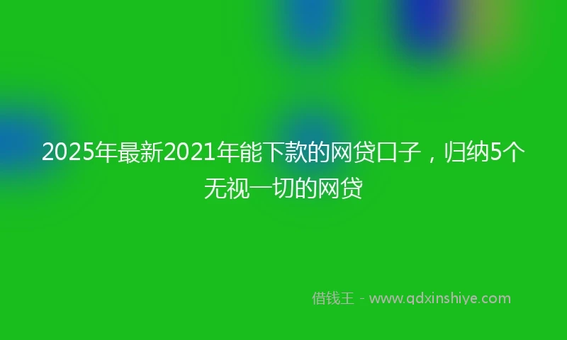 2025年最新2021年能下款的网贷口子，归纳5个无视一切的网贷