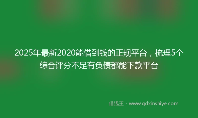 2025年最新2020能借到钱的正规平台，梳理5个综合评分不足有负债都能下款平台