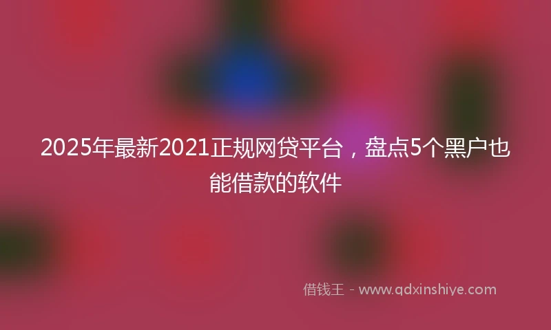 2025年最新2021正规网贷平台，盘点5个黑户也能借款的软件