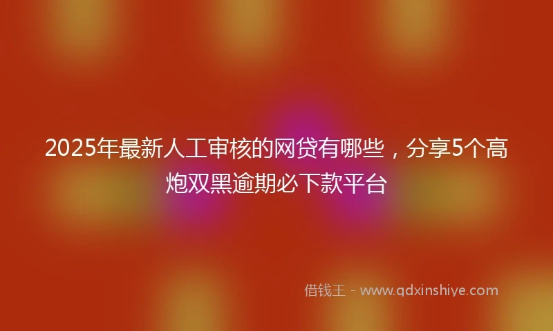 2025年最新人工审核的网贷有哪些，分享5个高炮双黑逾期必下款平台