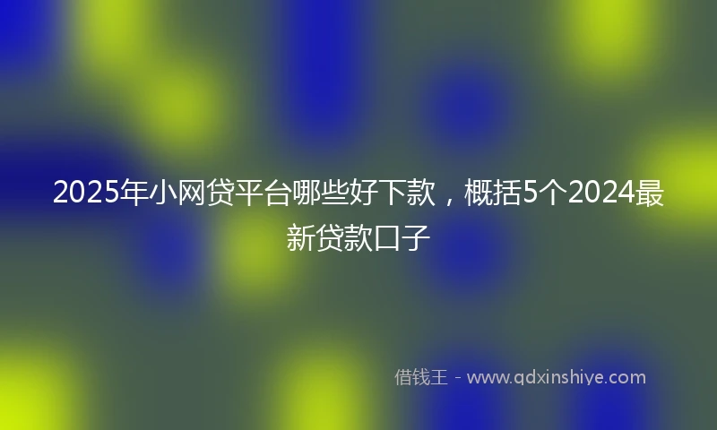 2025年小网贷平台哪些好下款，概括5个2024最新贷款口子