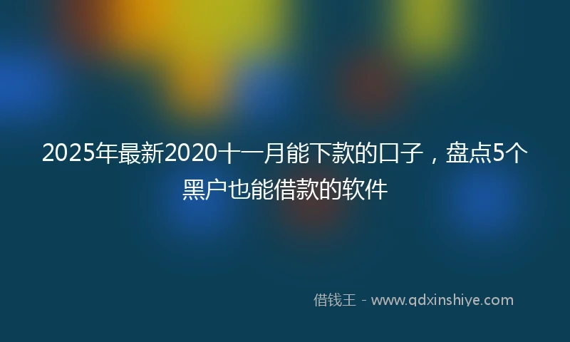 2025年最新2020十一月能下款的口子，盘点5个黑户也能借款的软件