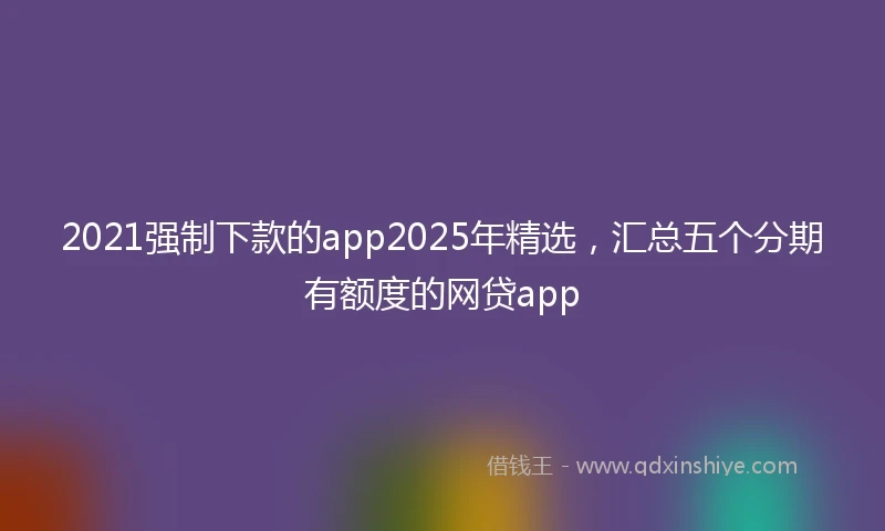 2021强制下款的app2025年精选，汇总五个分期有额度的网贷app