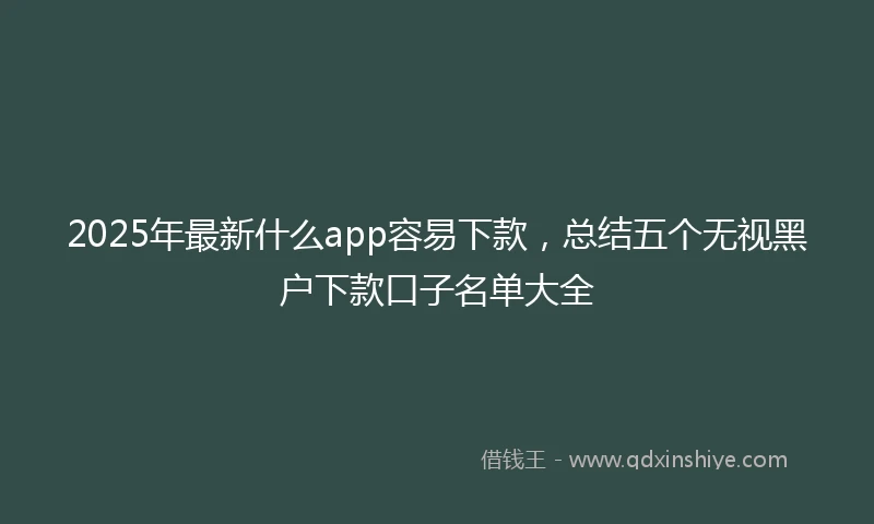 2025年最新什么app容易下款，总结五个无视黑户下款口子名单大全