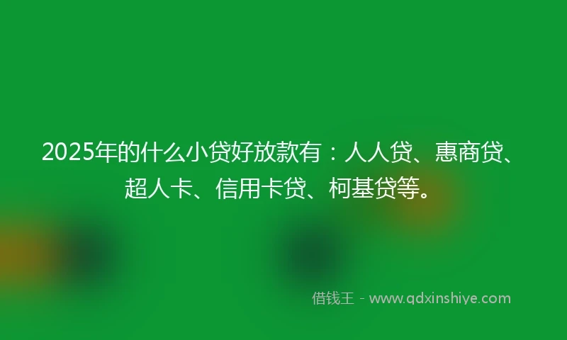2025年的什么小贷好放款有：人人贷、惠商贷、超人卡、信用卡贷、柯基贷等。