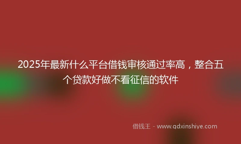 2025年最新什么平台借钱审核通过率高，整合五个贷款好做不看征信的软件