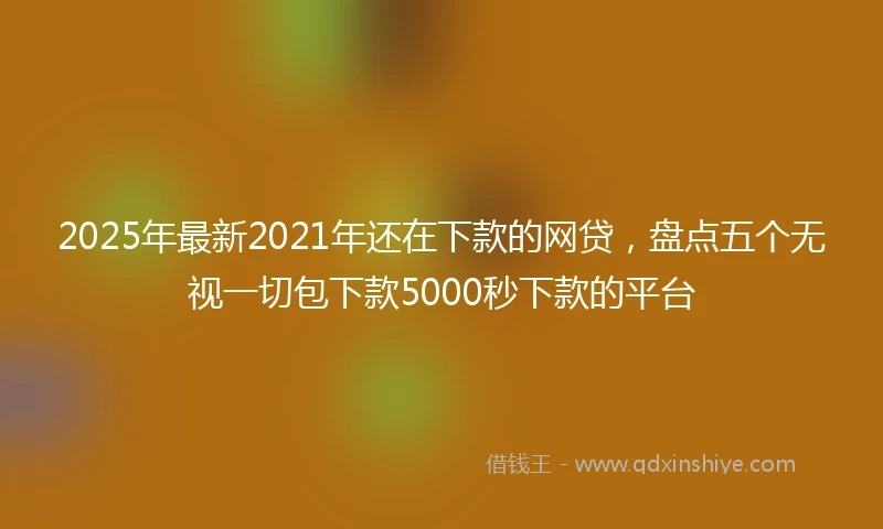 2025年最新2021年还在下款的网贷，盘点五个无视一切包下款5000秒下款的平台