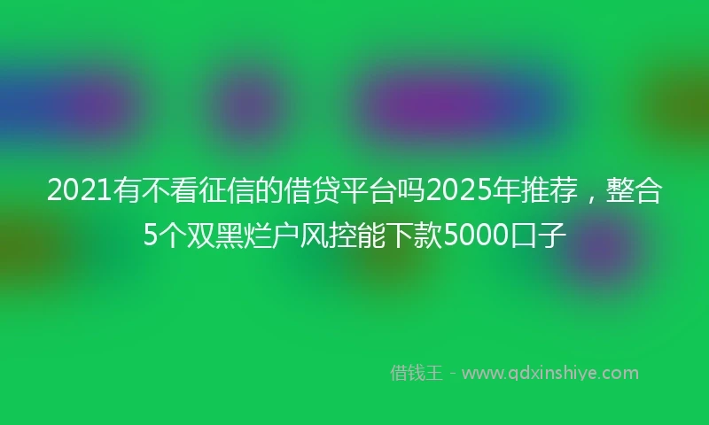 2021有不看征信的借贷平台吗2025年推荐，整合5个双黑烂户风控能下款5000口子