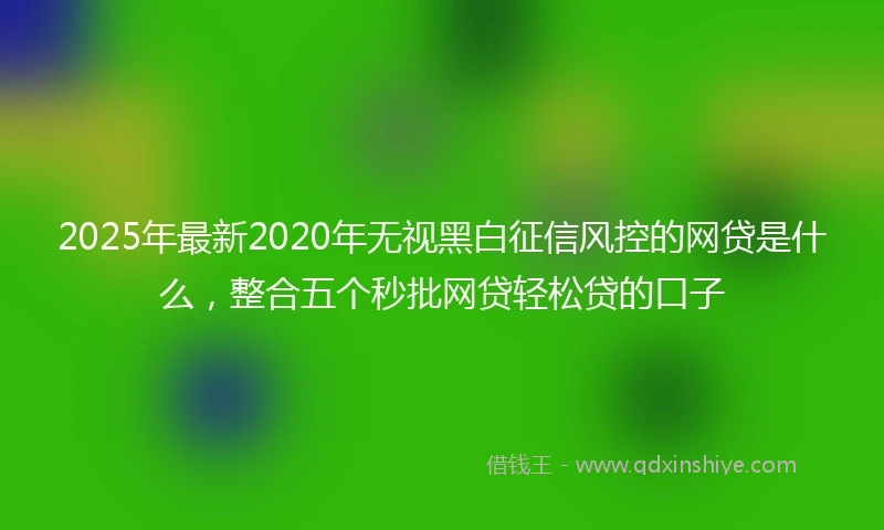 2025年最新2020年无视黑白征信风控的网贷是什么，整合五个秒批网贷轻松贷的口子