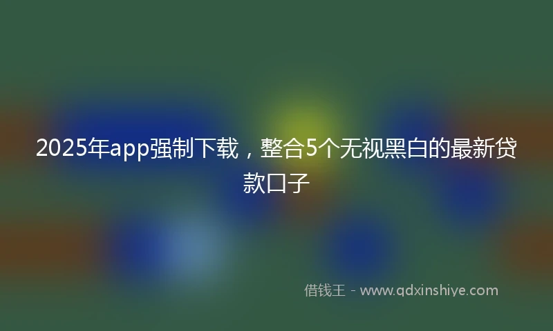 2025年app强制下载，整合5个无视黑白的最新贷款口子