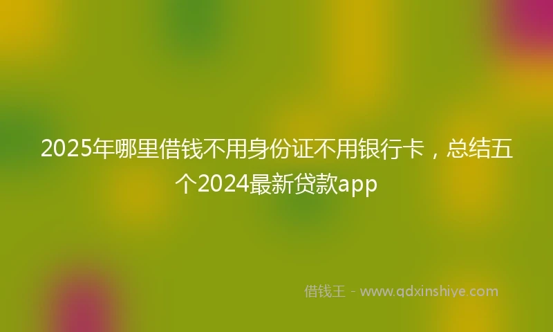 2025年哪里借钱不用身份证不用银行卡，总结五个2024最新贷款app