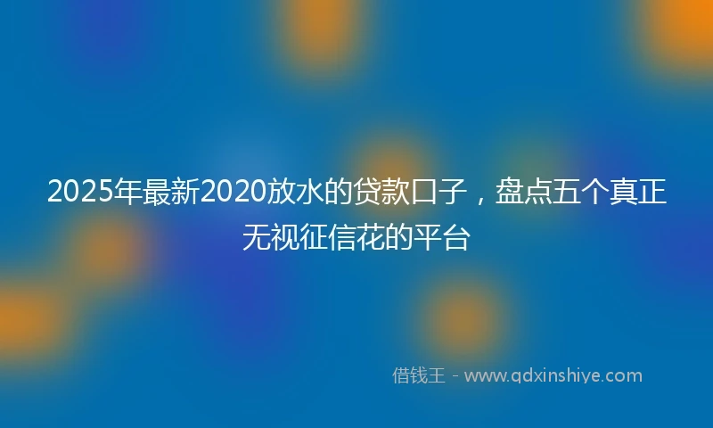 2025年最新2020放水的贷款口子，盘点五个真正无视征信花的平台