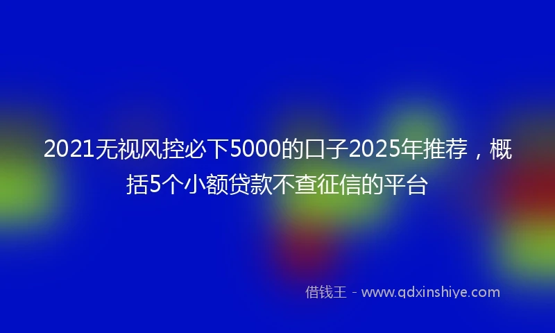 2021无视风控必下5000的口子2025年推荐，概括5个小额贷款不查征信的平台