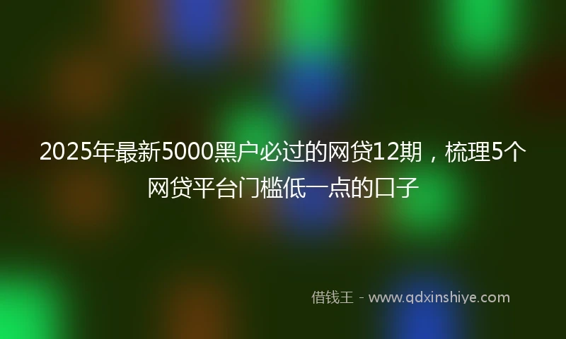 2025年最新5000黑户必过的网贷12期，梳理5个网贷平台门槛低一点的口子