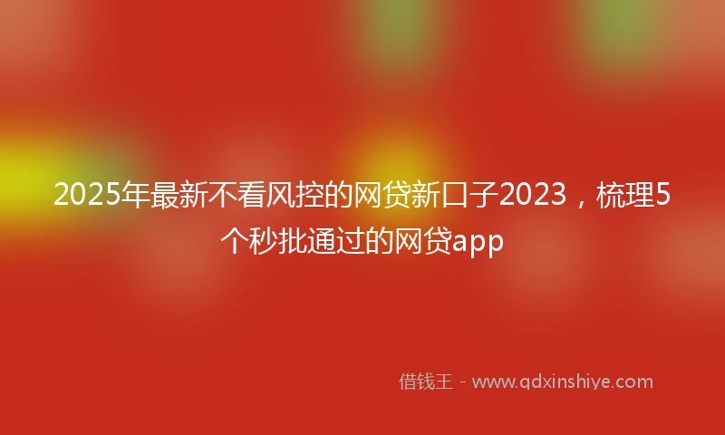 2025年最新不看风控的网贷新口子2023，梳理5个秒批通过的网贷app