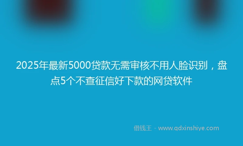 2025年最新5000贷款无需审核不用人脸识别，盘点5个不查征信好下款的网贷软件