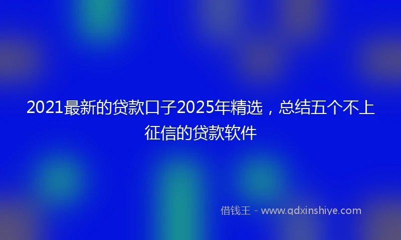 2021最新的贷款口子2025年精选，总结五个不上征信的贷款软件