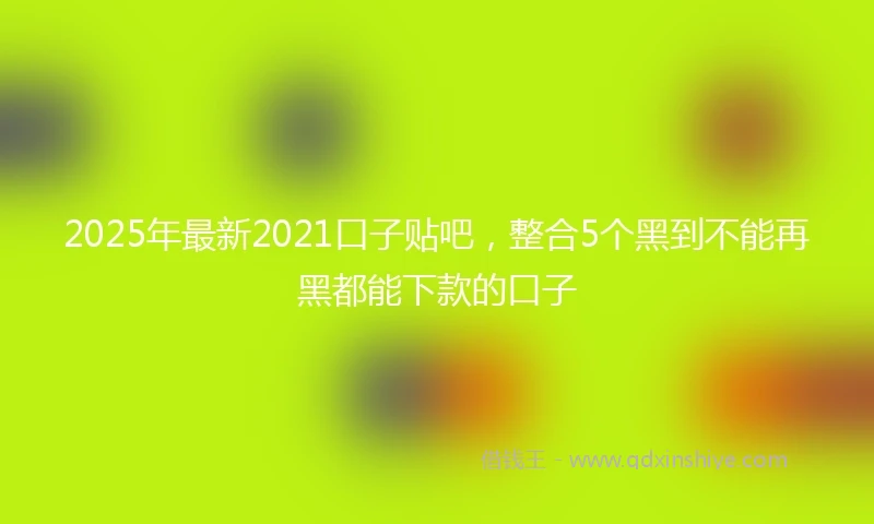 2025年最新2021口子贴吧，整合5个黑到不能再黑都能下款的口子