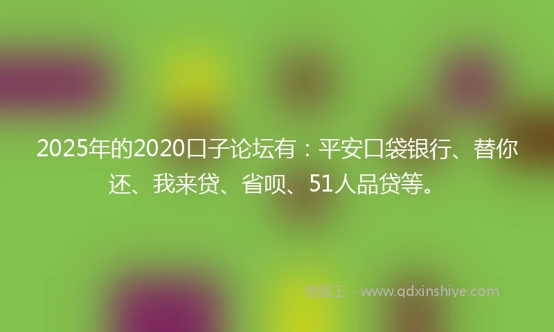 2025年的2020口子论坛有：平安口袋银行、替你还、我来贷、省呗、51人品贷等。