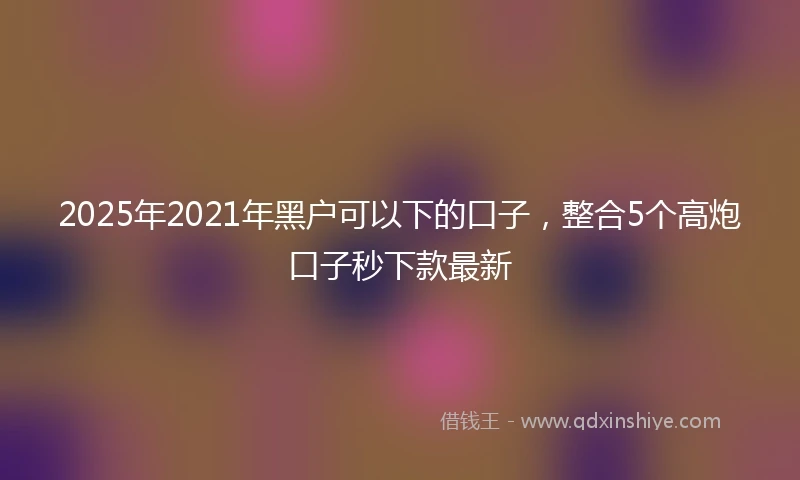 2025年2021年黑户可以下的口子，整合5个高炮口子秒下款最新