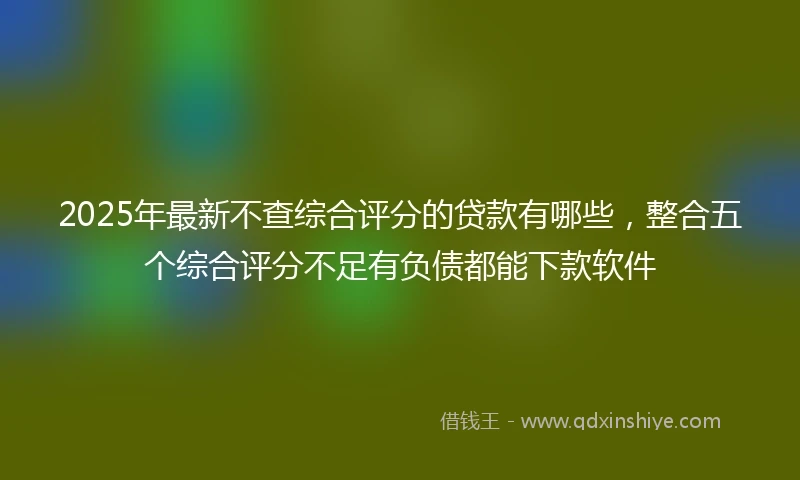 2025年最新不查综合评分的贷款有哪些，整合五个综合评分不足有负债都能下款软件