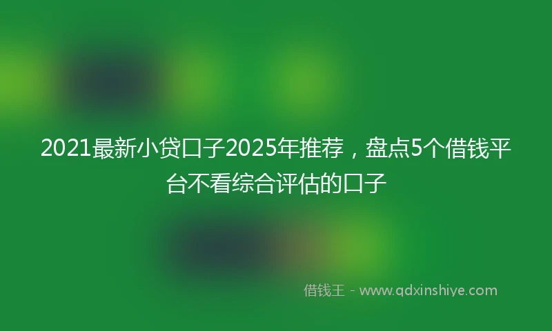 2021最新小贷口子2025年推荐，盘点5个借钱平台不看综合评估的口子
