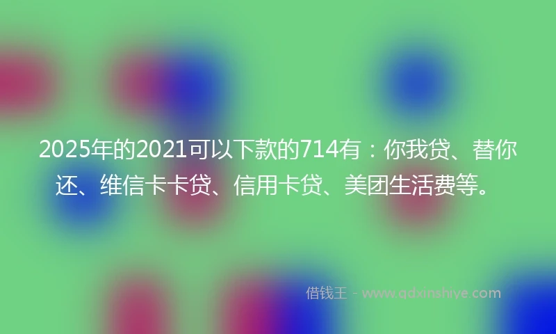 2025年的2021可以下款的714有：你我贷、替你还、维信卡卡贷、信用卡贷、美团生活费等。