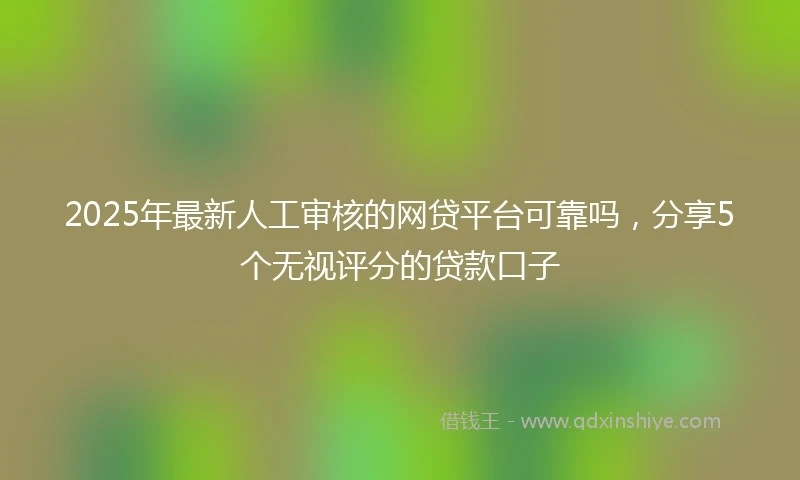 2025年最新人工审核的网贷平台可靠吗，分享5个无视评分的贷款口子
