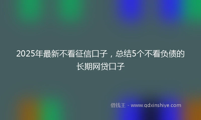 2025年最新不看征信口子，总结5个不看负债的长期网贷口子