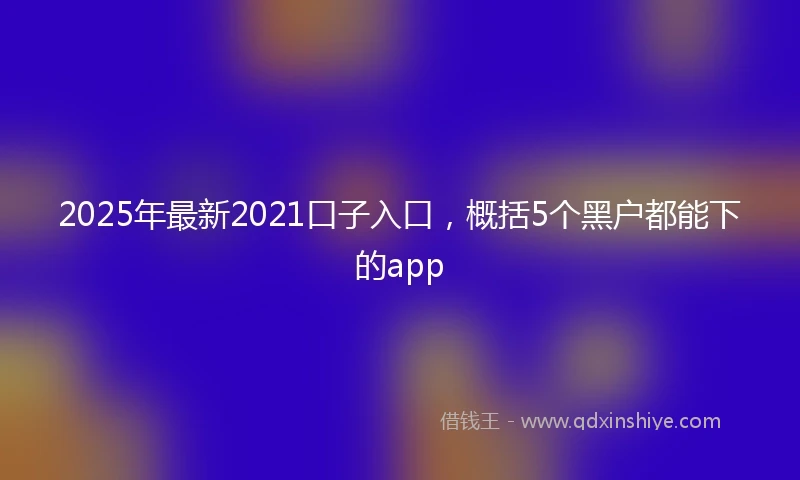 2025年最新2021口子入口，概括5个黑户都能下的app