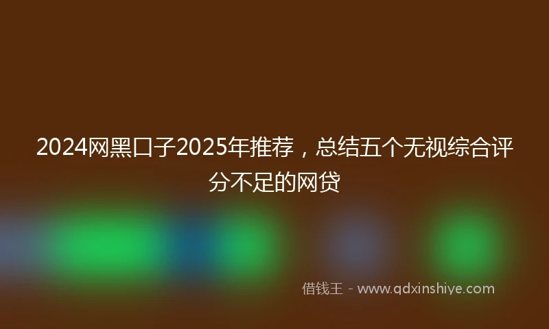 2024网黑口子2025年推荐，总结五个无视综合评分不足的网贷