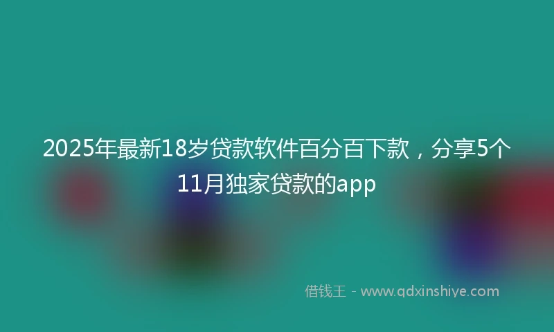2025年最新18岁贷款软件百分百下款，分享5个11月独家贷款的app