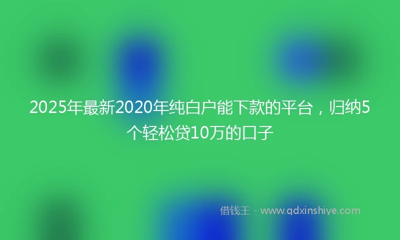 2025年最新2020年纯白户能下款的平台，归纳5个轻松贷10万的口子