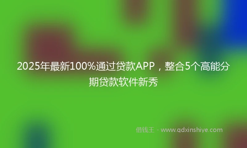 2025年最新100%通过贷款APP，整合5个高能分期贷款软件新秀