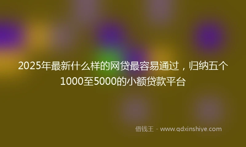 2025年最新什么样的网贷最容易通过，归纳五个1000至5000的小额贷款平台