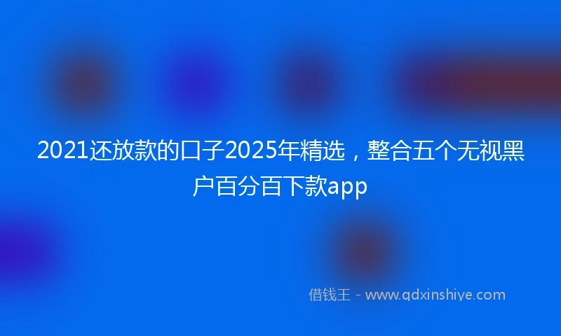 2021还放款的口子2025年精选，整合五个无视黑户百分百下款app