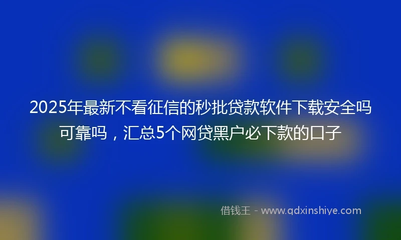 2025年最新不看征信的秒批贷款软件下载安全吗可靠吗，汇总5个网贷黑户必下款的口子