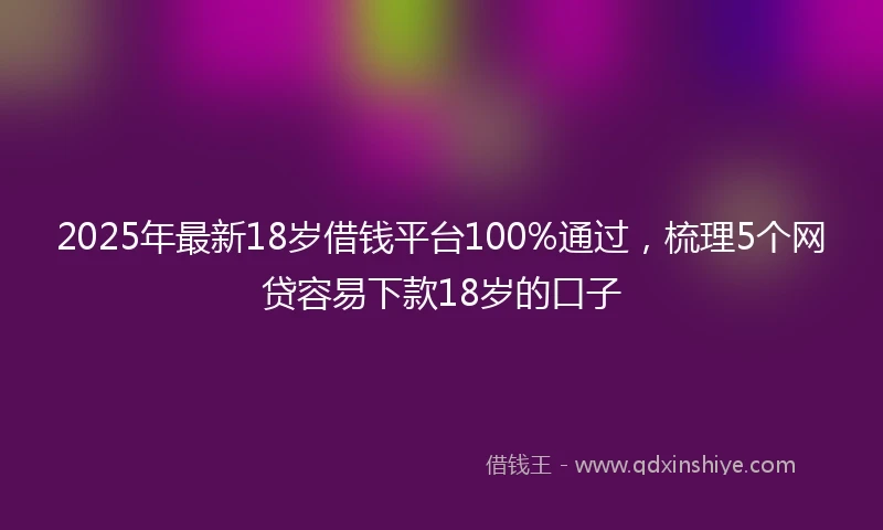2025年最新18岁借钱平台100%通过，梳理5个网贷容易下款18岁的口子