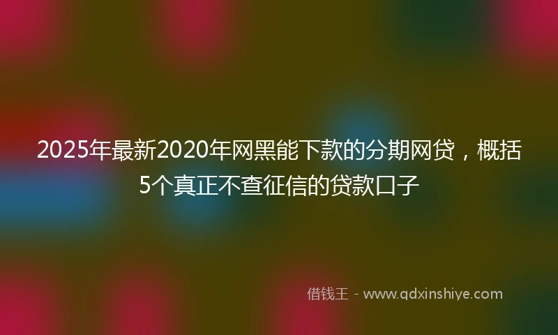 2025年最新2020年网黑能下款的分期网贷，概括5个真正不查征信的贷款口子